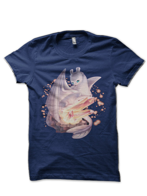 Light Fury & Magic Crystals (How to Train Your Dragon 3) Navy Blue T-Shirt Hoodie, Sweatshirt | CoreVibeTees.com