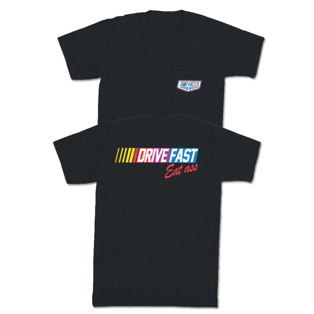 Drive Fast Eat Ass Pocket Tee Hoodie, Sweatshirt | CoreVibeTees.com