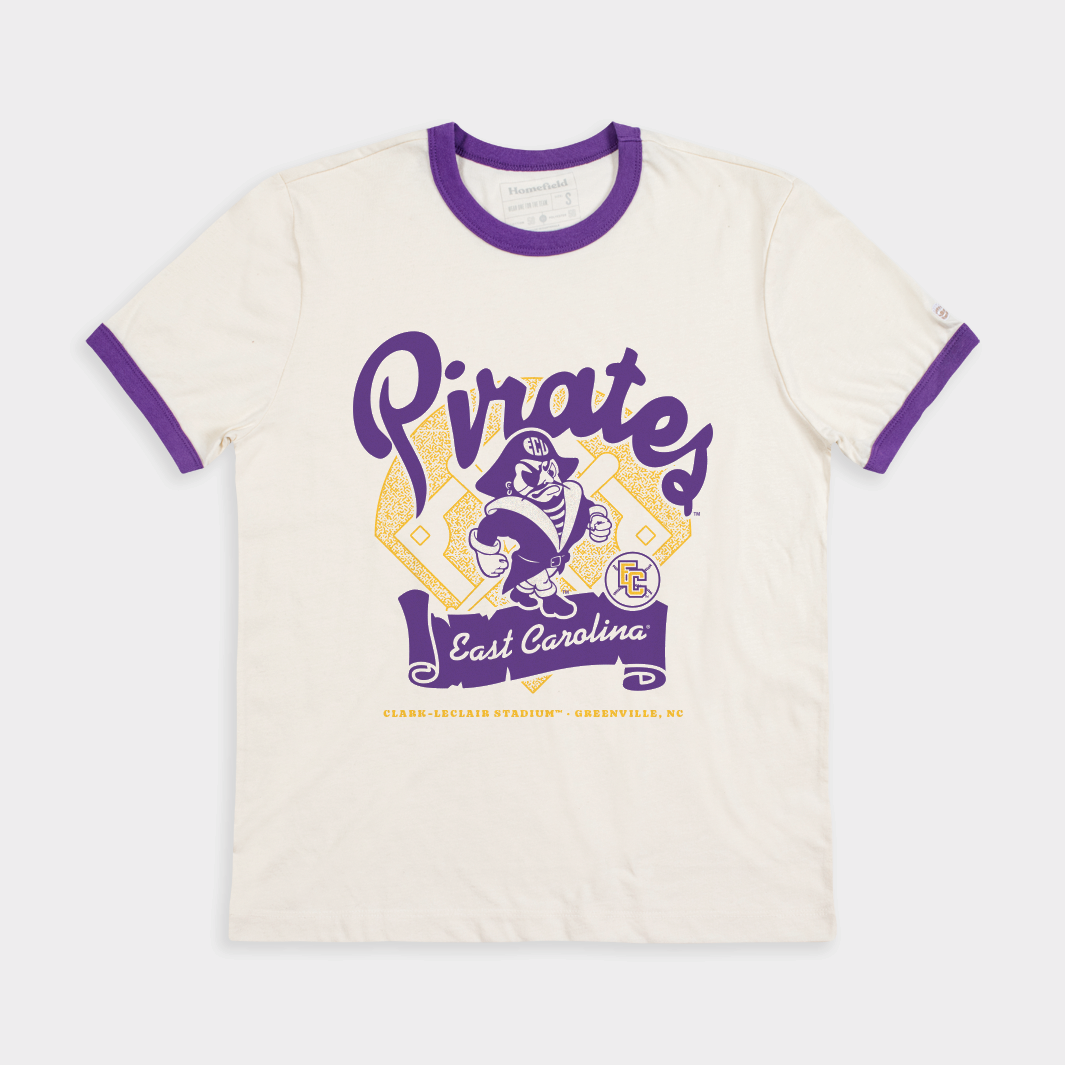ECU Pirates Baseball Ballpark Ringer Tee Hoodie, Sweatshirt | CoreVibeTees.com