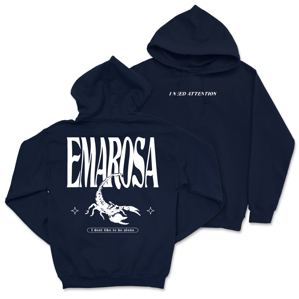 Emarosa - Attention Hoodie - Navy T-Shirts, Sweatshirt | CoreVibeTees.com (Image 1)