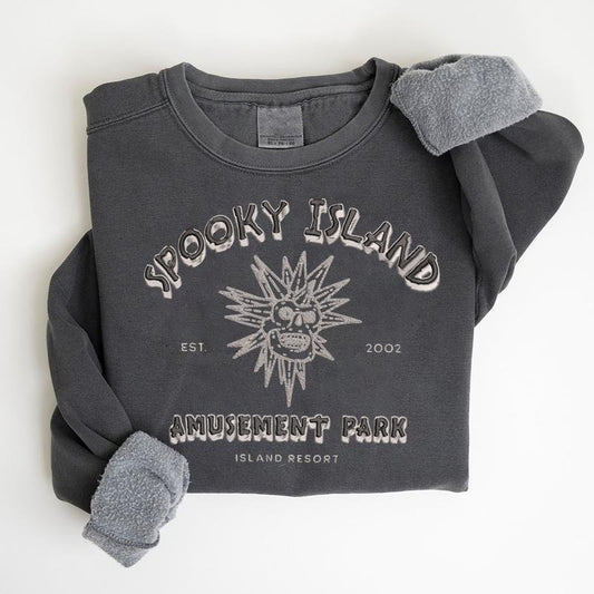 EMBROIDERED Spooky Island Sweatshirt, Nostalgia Halloween Shirt, Retro Halloween Sweatshirt, Halloween Shirt, Summerween Tee