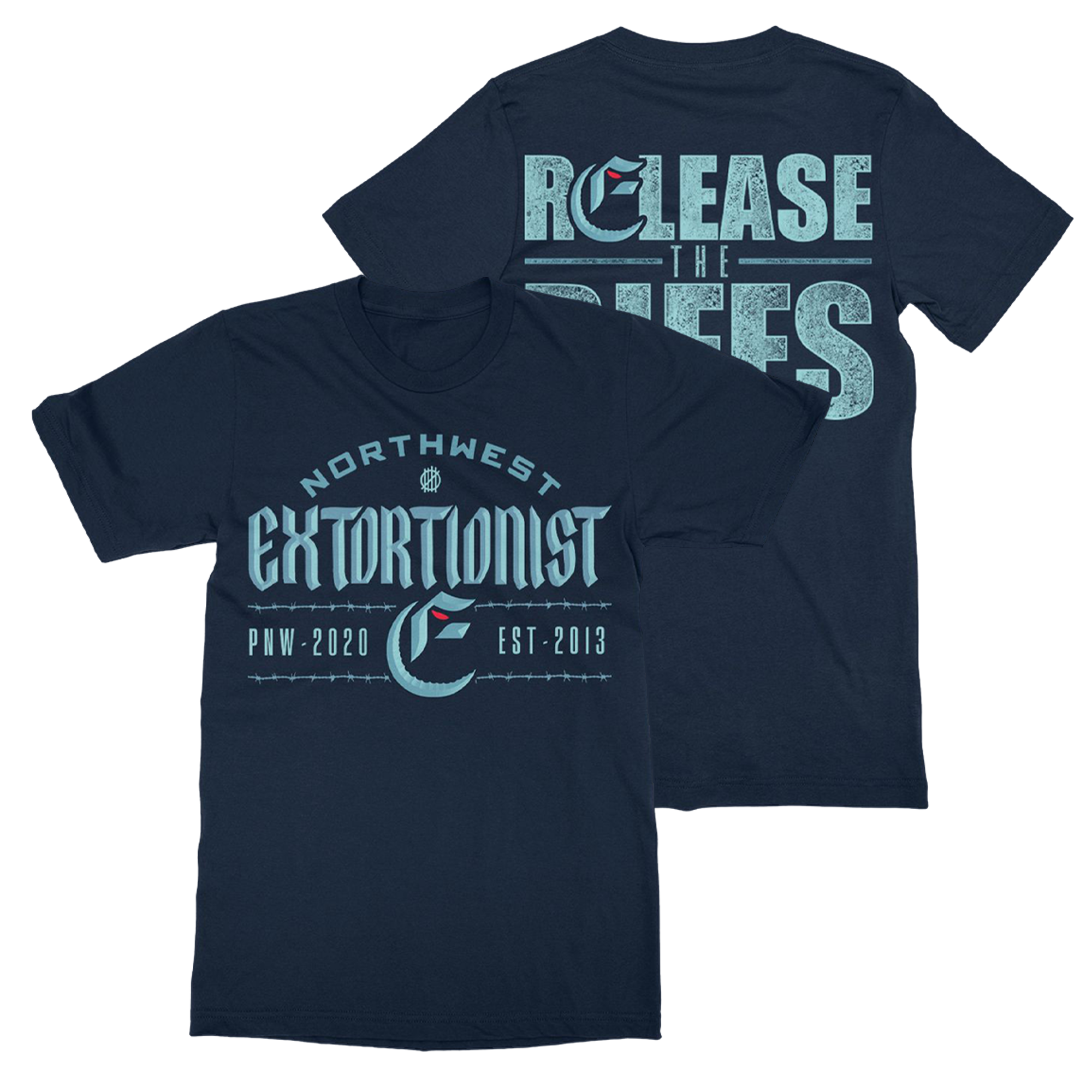 Extortionist - Release the Riffs Shirt (Navy) Hoodie, Sweatshirt | CoreVibeTees.com (Image 1)