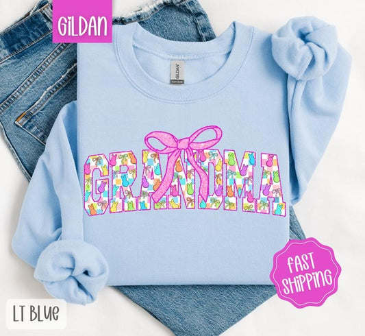 Easter Peep Grandma Sweatshirt, Cute Easter Crewneck, Trendy Grandma Women's Sweater, Gift for Her