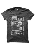 Eat Sleep Code Repeat Charcoal Grey T-Shirt Hoodie, Sweatshirt | CoreVibeTees.com