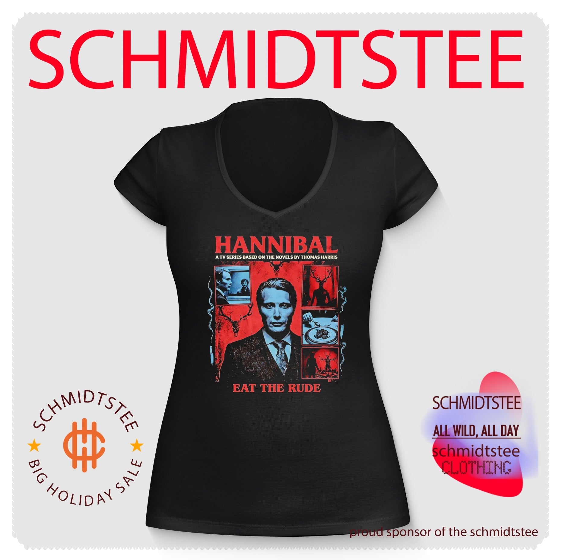 Eat the Rude Hannibal Lecter Vintage Collage Shirt
