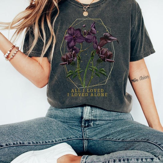 Edgar Allan Poe Dark Botanical Cottage Core Shirt Dark Cottagecore Bookish Crewneck Poet Shirt Edgar Allen Poe Bookish Merch Dark Academia