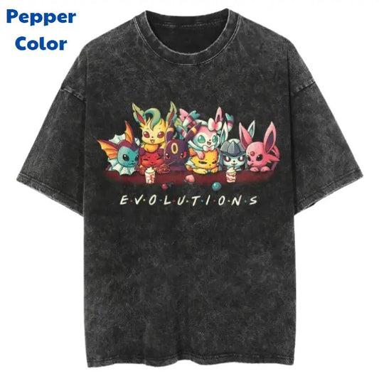 Eevee Evolutions Vintage Tee, Eevee Shusi T-Shirt, Pokemon Tee, Anime Shirt, Animation Graphic Tees, Gym Shirt, Unisex T-Shirt, Gift For Men Women