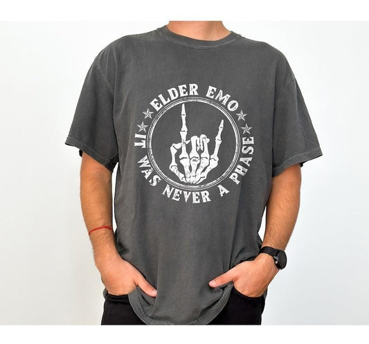 Elder Emo It Was Never A Phase For Old Fans Of Emo Music, Elder Emo Gift, Emo Night, Emo Mom, Millennial, Emo T-Shirt Gift for Men  T-shirt, sweater and Hoodie