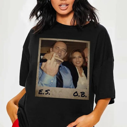 Elliot Stabler And Olivia Benson Shirt Law And Order Shirt Elliot and Olivia Law and Order SVU Vintage Shirt For Women, Mens, Retro Vintage 90'S, Detective Tv Series Top Womenswear Menswear Top Streetwear Tshirt Shortsleeve Cotton Hoodie