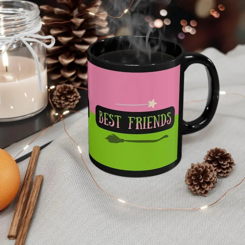 Elphaba and Glinda Best Friends Mug, Wicked Movie Themed Mug, Broadway Musical Coffee Cup, Gift for Best Friend, (11oz, 15oz)