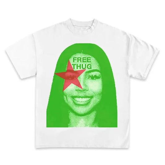 Embrace the vibe with the Free Thug Green T-Shirt