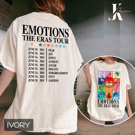 Emotions The Eras Tour Inside Out 2 Shirt, It's Okay To Feel All The Feels Shirt, Mental Health T-Shirt, ,Two-Sided Inside Out 2 Shirt, Comfort Colors The Eras Tour Shirt, Inside Out Movie, Anxiety Shirt