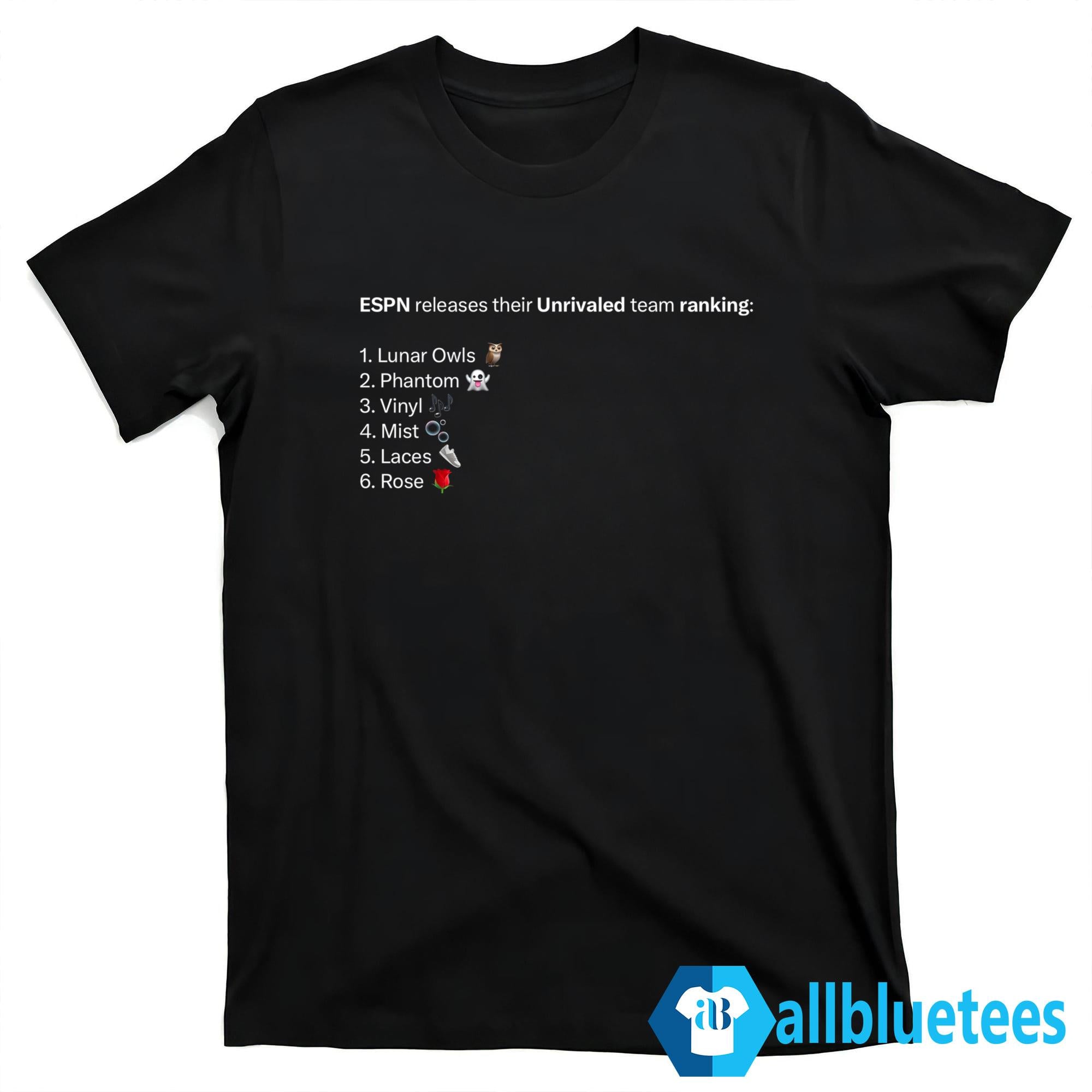 ESPN Releases Their Unrivaled Team Ranking Shirt
