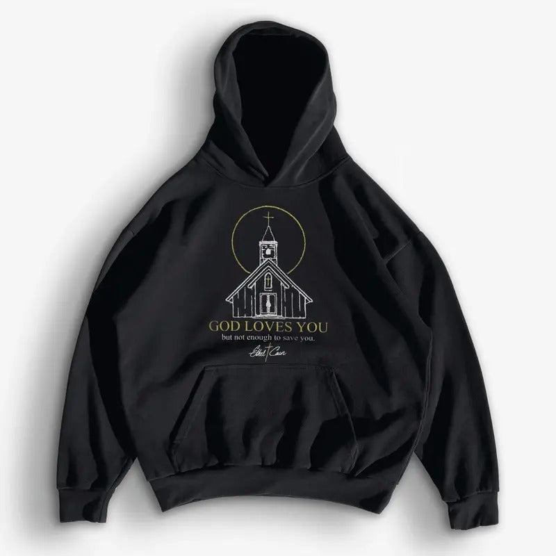 Ethhelcain Music Inspired, God Loves You, Indie Rock Fan Top, Gothic Clothing, Unisex Sweater Pullover Tee Womenswear Hoodie Casual Crewneck sweatshirts shirt