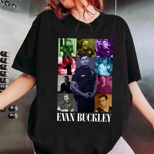 Evan Buckley E.Ra Tour T Shirt, Homage Eddie Diaz 90s Tee Shirt, Movie Character Shirt, Fiction Character, 9 1 1 Evan Buckley, Evan Buckley Merch, Unisex T-Shirt, Gifts For Men Women, Short Sleeve Tee Shirt