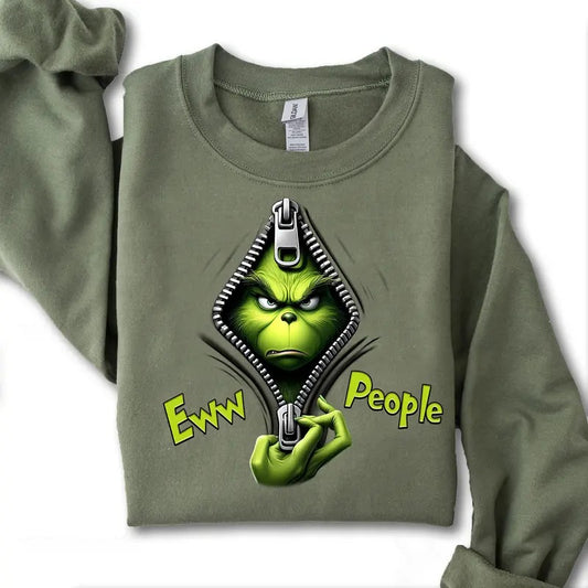 Ew People Christmas Movie The Grin Sweatshirt, Trendy Grin Christmas Season Unisex Classic T-Shirts in All Sizes All Colors for Women for Men
