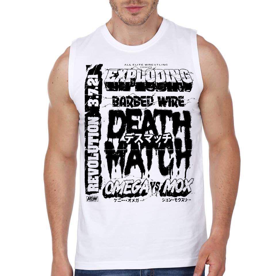 Exploding Barbed Wire Deathmatch Omega Vs Mox Sleeveless T-Shirts, Hoodie, Sweatshirt | CoreVibeTees.com
