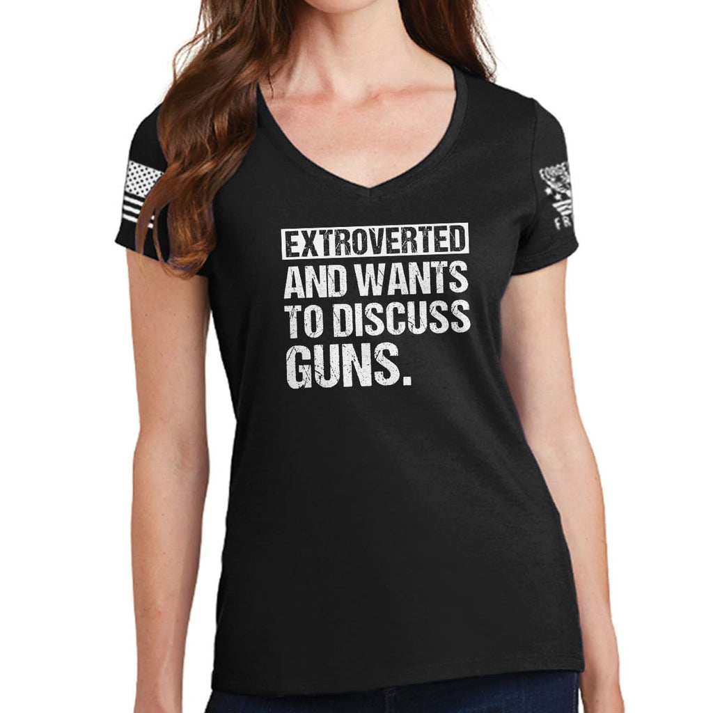 Ladies Extroverted V-Neck T-shirt Hoodie, Sweatshirt | CoreVibeTees.com (Image 1)