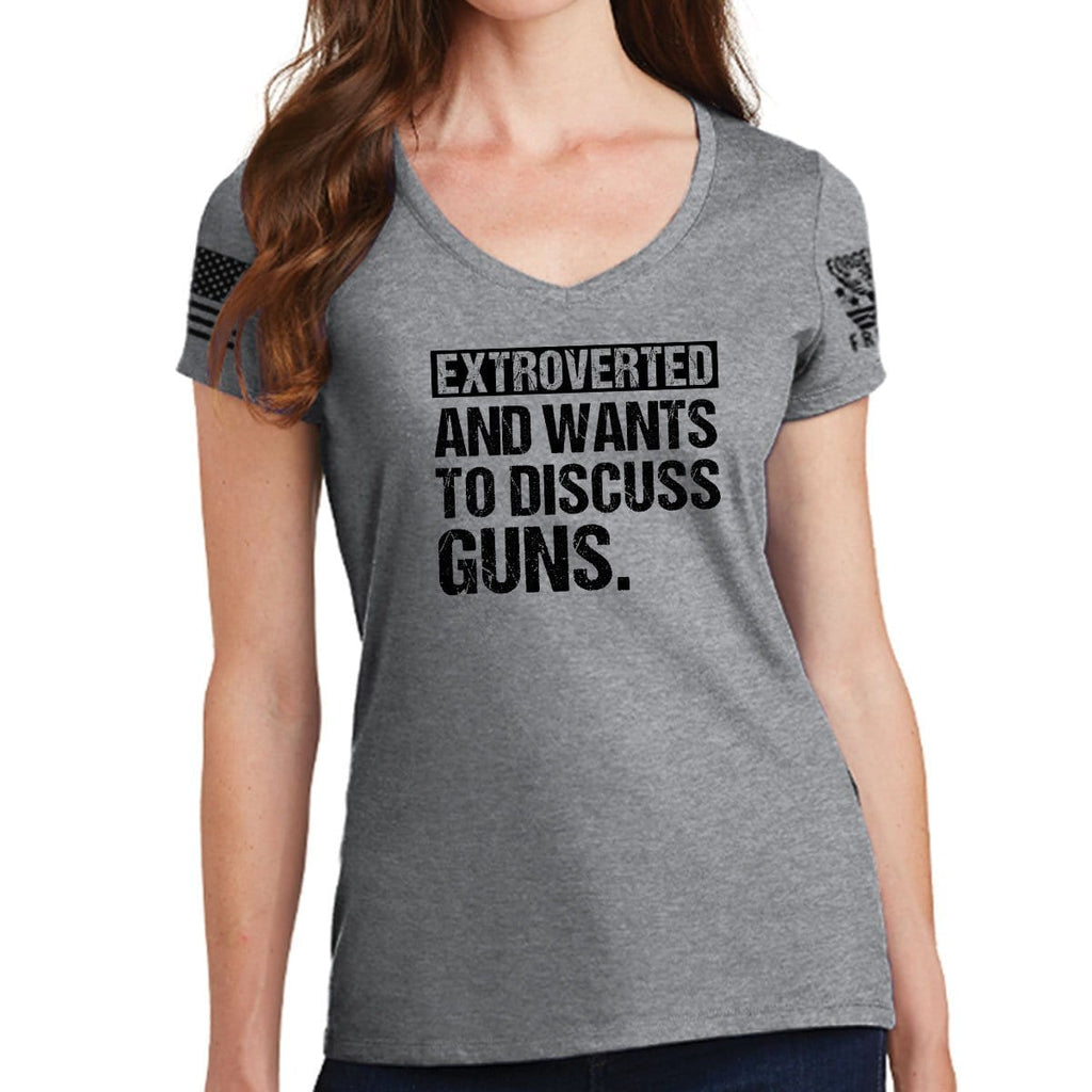 Ladies Extroverted V-Neck T-shirt Hoodie, Sweatshirt | CoreVibeTees.com (Image 4)