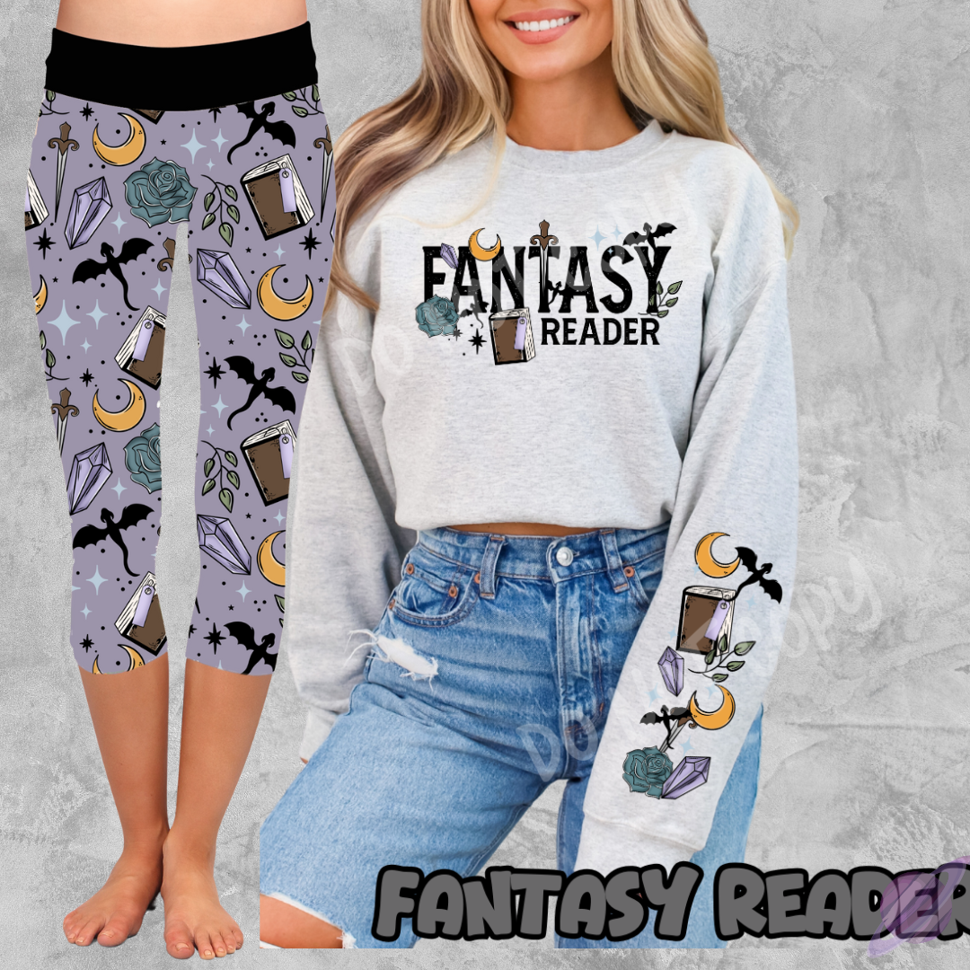FANTASY READER SWEATSHIRT W SLEEVE PRINTS T-Shirts, Hoodie | CoreVibeTees.com (Image 2)