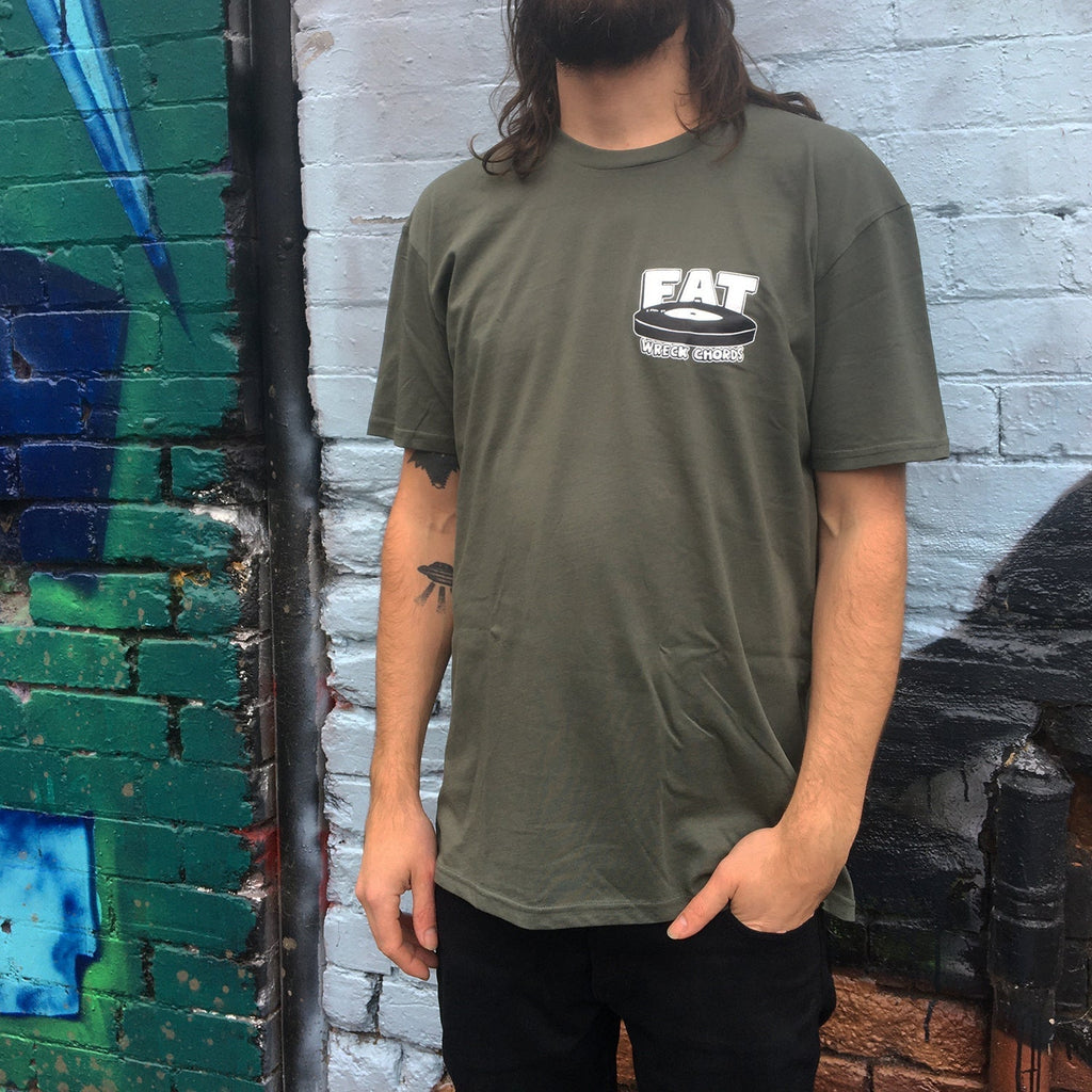 Fat Wreck Logo T-shirt (Army Green) Hoodie, Sweatshirt | CoreVibeTees.com (Image 3)