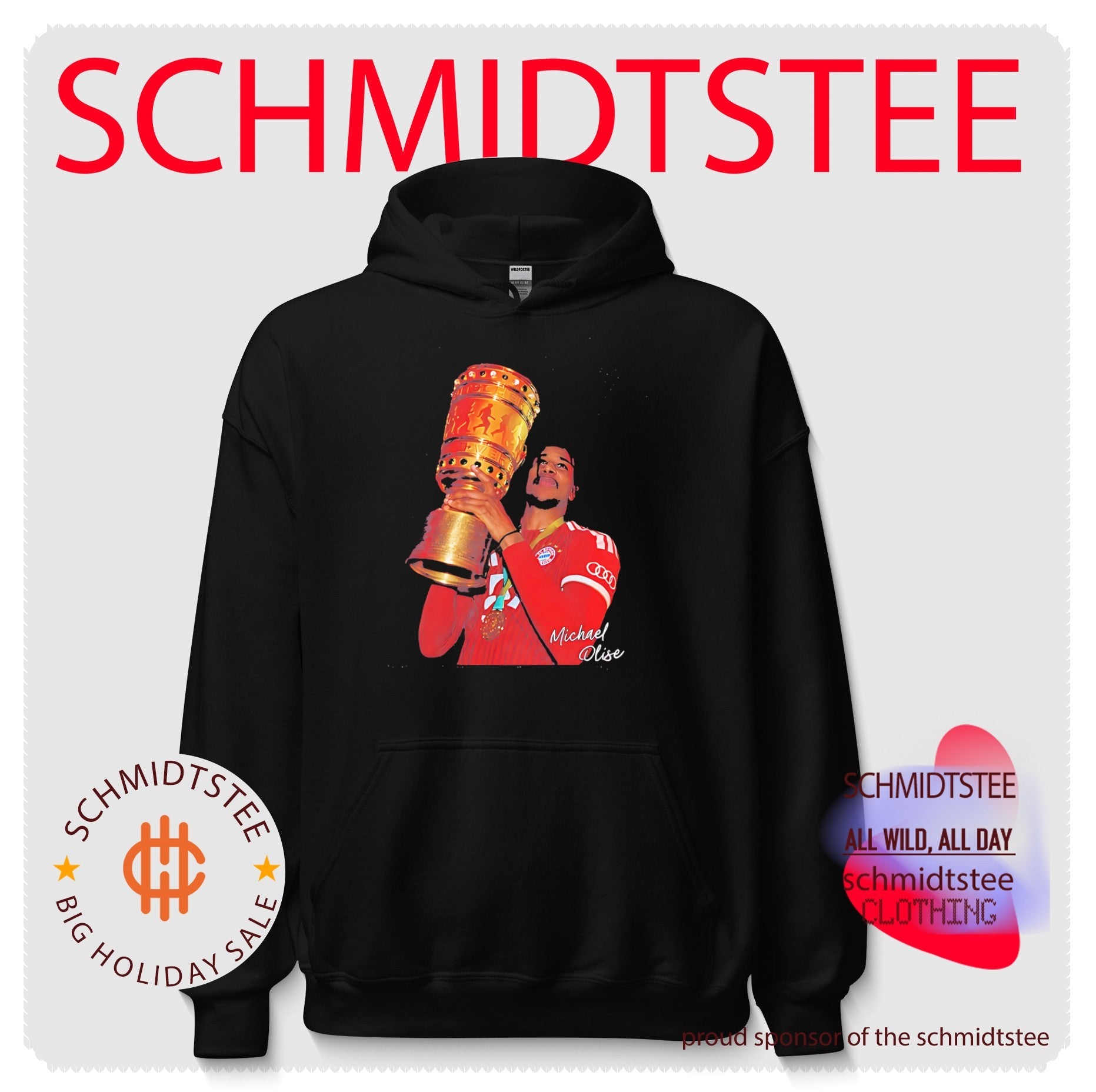 FC Bayern Munich DFB Pokal Champions 2026 Michael Olise holding trophy shirt