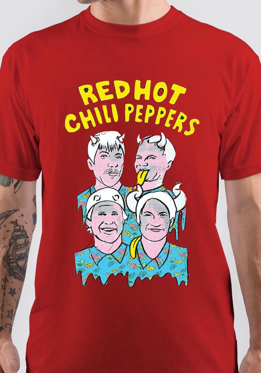 Red Hot Chilli Pepper Band Red T-Shirt Hoodie, Sweatshirt | CoreVibeTees.com