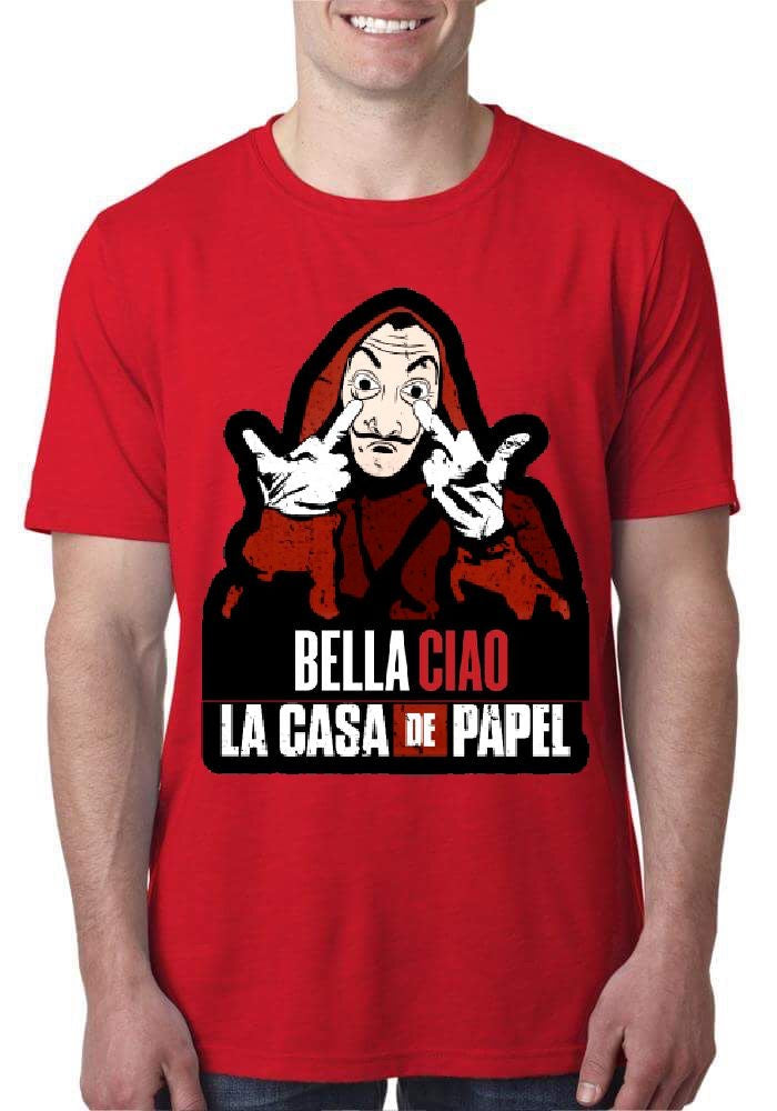 Money Heist Bella Ciao Red T-Shirt Hoodie, Sweatshirt | CoreVibeTees.com