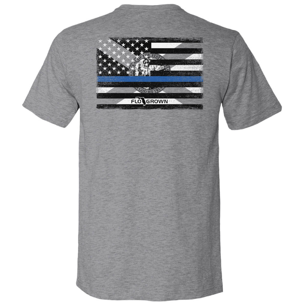 Gray Blue Line Flag Tee Hoodie, Sweatshirt | CoreVibeTees.com (Image 1)