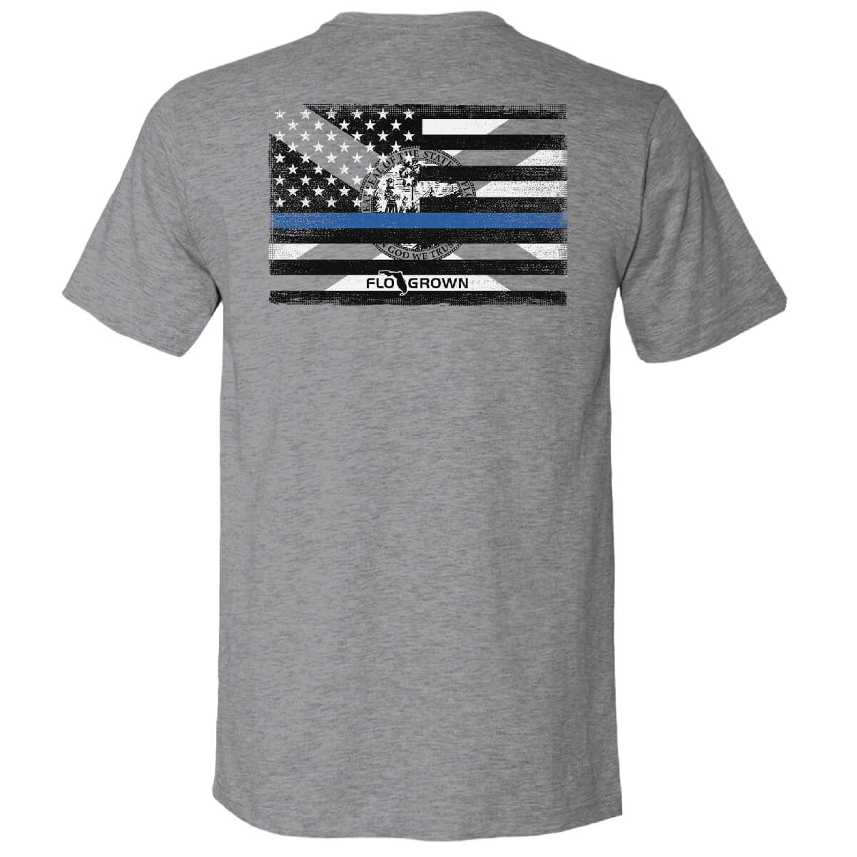 Gray Blue Line Flag Tee Hoodie, Sweatshirt | CoreVibeTees.com (Image 1)