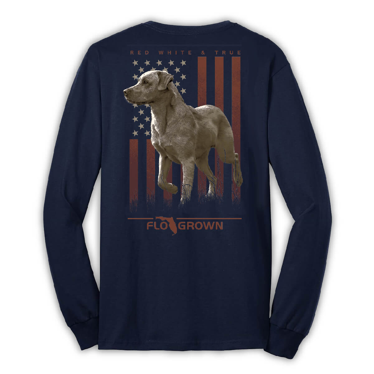 Red White & True Long Sleeve Tee Hoodie, Sweatshirt | CoreVibeTees.com (Image 1)
