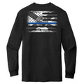 Blue Line Flag Mash Up Long Sleeve Tee Hoodie, Sweatshirt | CoreVibeTees.com (Image 1)