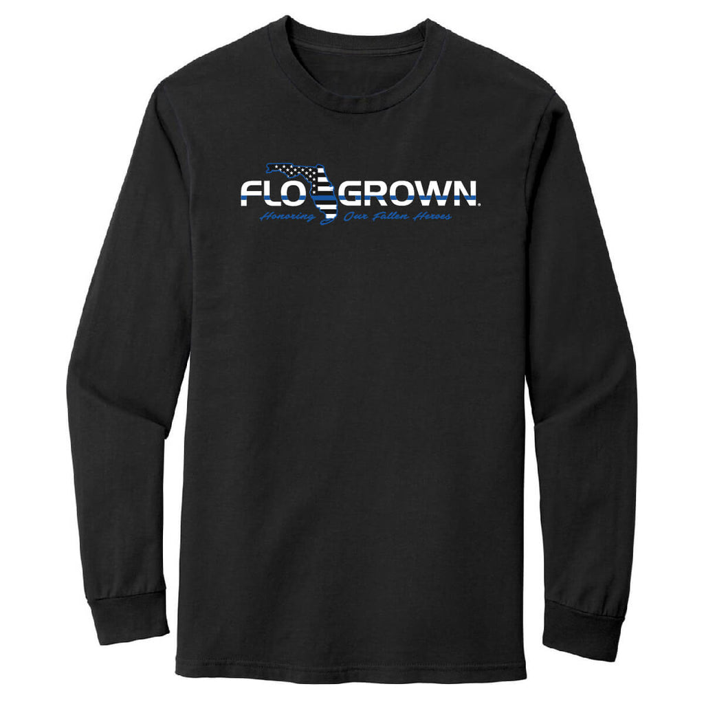 Blue Line Flag Mash Up Long Sleeve Tee Hoodie, Sweatshirt | CoreVibeTees.com (Image 2)