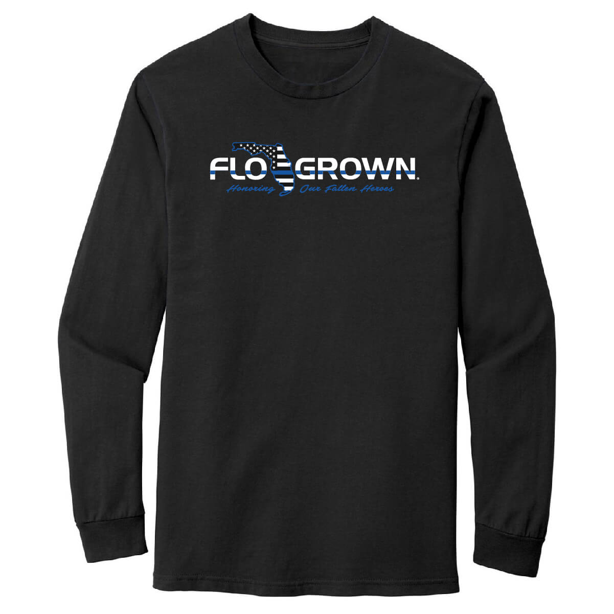 Blue Line Flag Mash Up Long Sleeve Tee Hoodie, Sweatshirt | CoreVibeTees.com (Image 2)