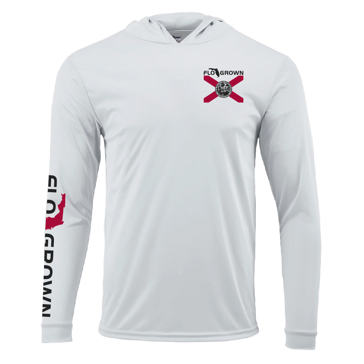 Flag Chest Hooded LS Performance Tee Hoodie, Sweatshirt | CoreVibeTees.com (Image 1)