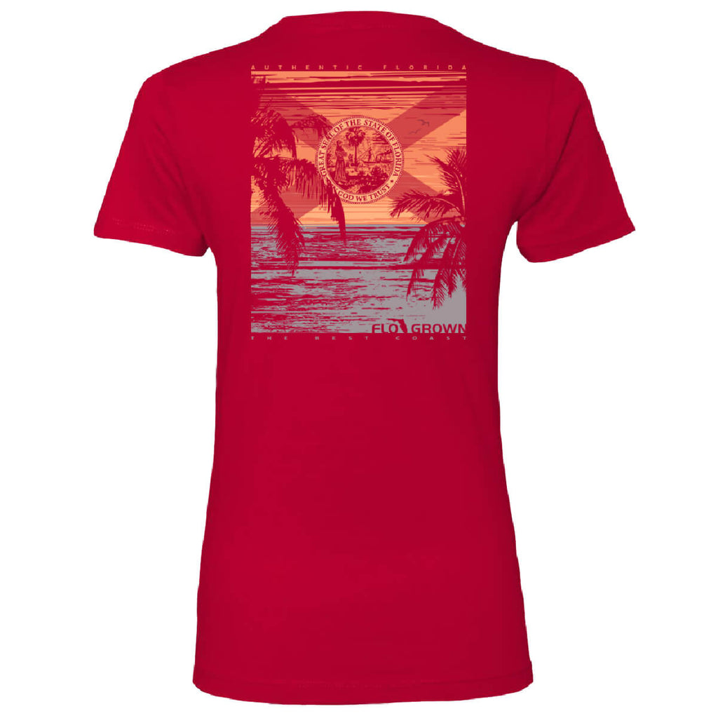 Retro Beach Poster Women's Tee Hoodie, Sweatshirt | CoreVibeTees.com (Image 1)