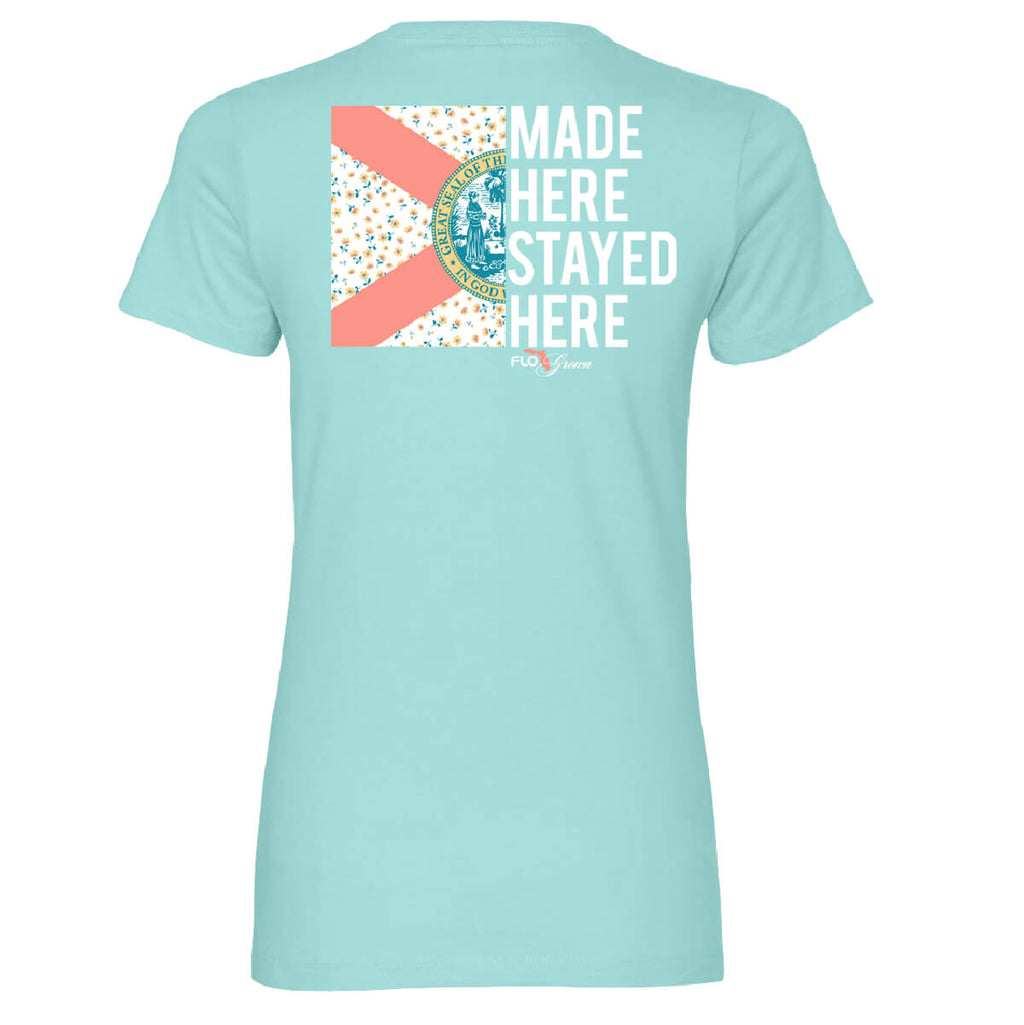 Made Here Stayed Here Fitted Women's Tee Hoodie, Sweatshirt | CoreVibeTees.com (Image 1)