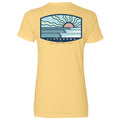 Sunset Shores Crest Fitted Women's Tee Hoodie, Sweatshirt | CoreVibeTees.com (Image 1)
