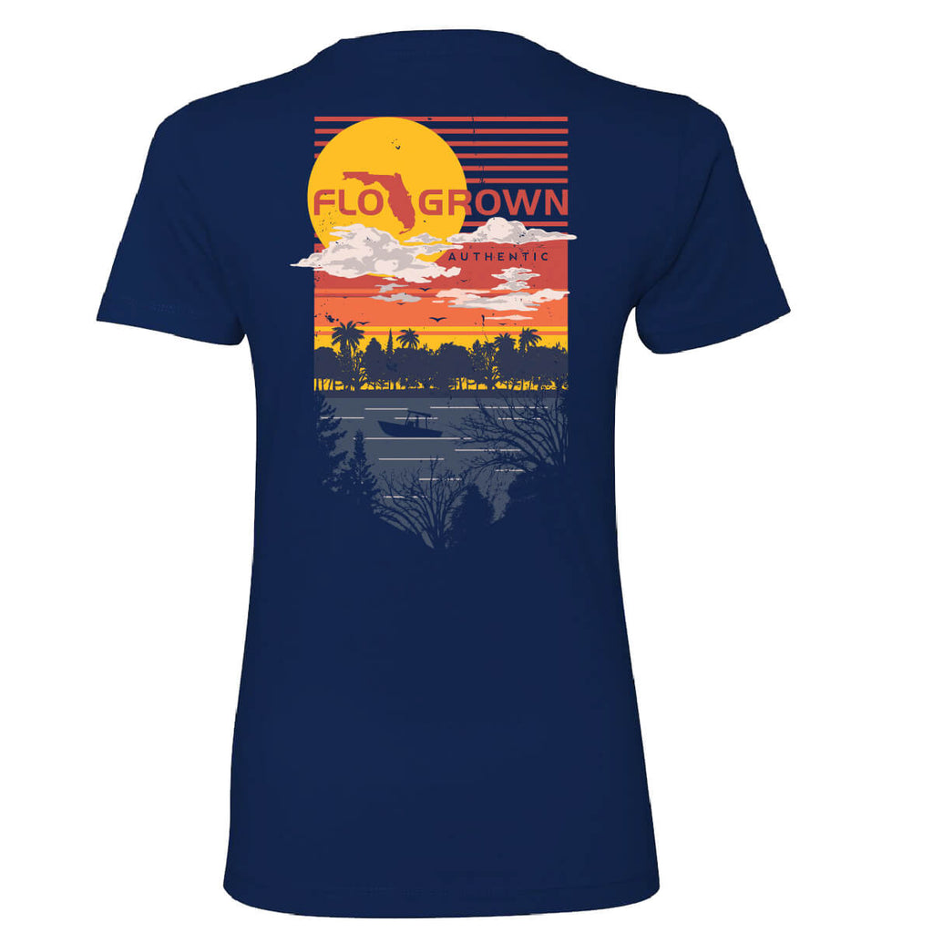 Sunset Fishing Lake Women's Tee Hoodie, Sweatshirt | CoreVibeTees.com (Image 1)