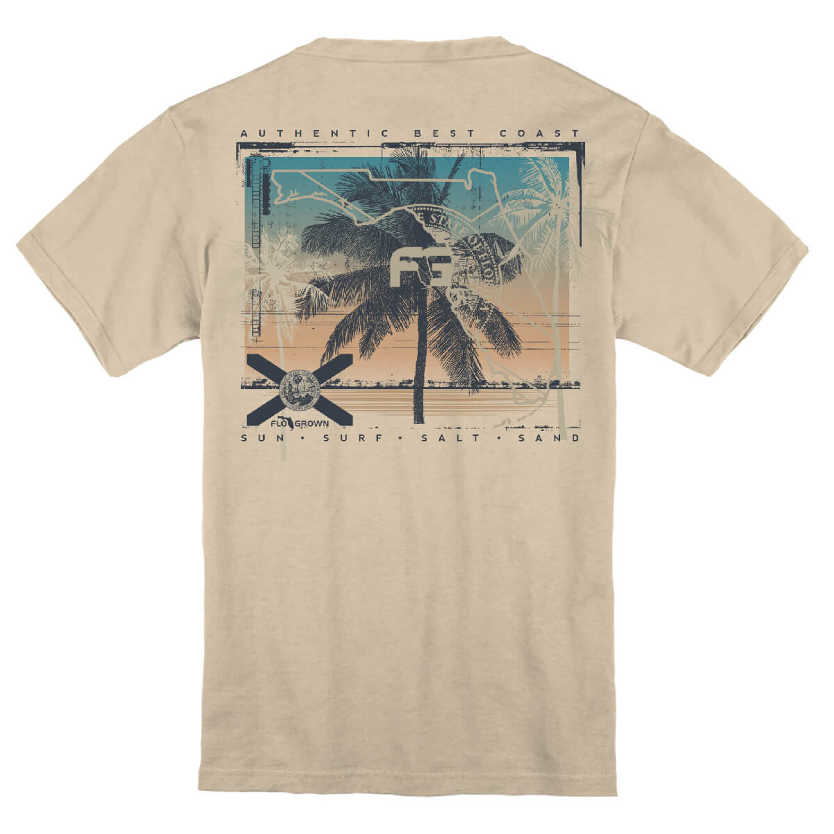 Best Coast Grunge Map Youth Tee Hoodie, Sweatshirt | CoreVibeTees.com (Image 1)