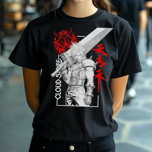 FINAL FANTASY 7 Cloud Strife Anime T Shirt Unisex Softstyle Tee Gaming Streetwear Graphic T-Shirt, Gifts for Gamers Stylish Japanese Shirt Sweatshirt, Hoodie, Comfort Colors