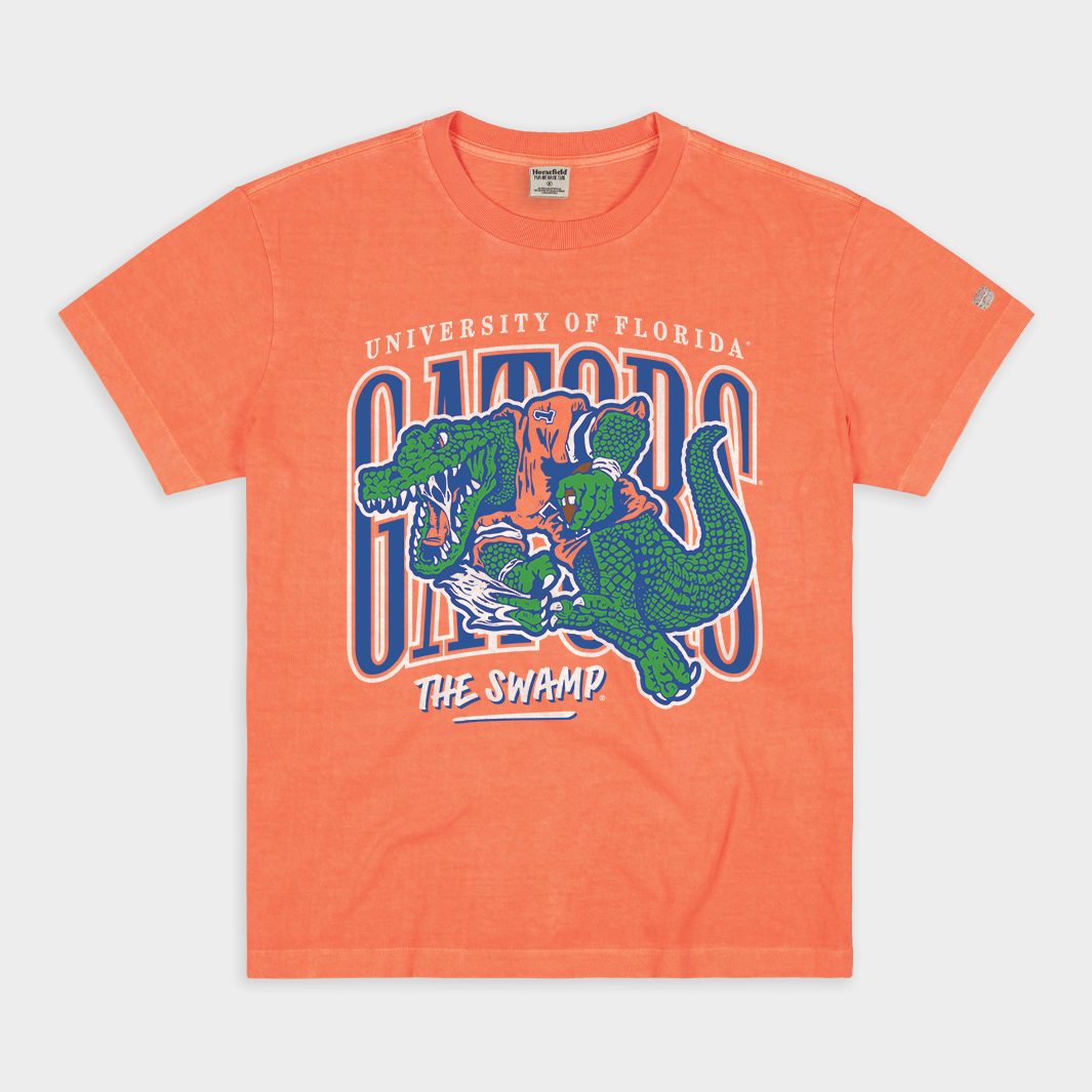 Florida Gators Football "The Swamp" Vintage Heavyweight Tee Hoodie, Sweatshirt | CoreVibeTees.com (Image 1)