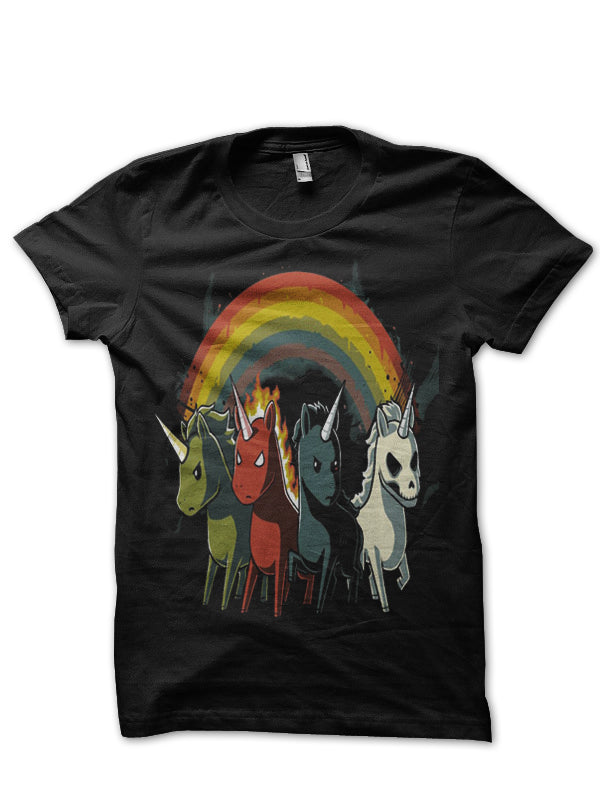 Four Unicorns Of The Apocalypse Black Half Sleeve T-Shirt Hoodie, Sweatshirt | CoreVibeTees.com