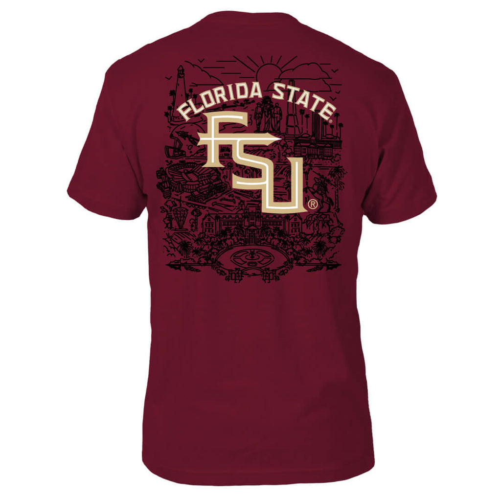 Florida State Seminoles City Lines Tee Hoodie, Sweatshirt | CoreVibeTees.com (Image 1)