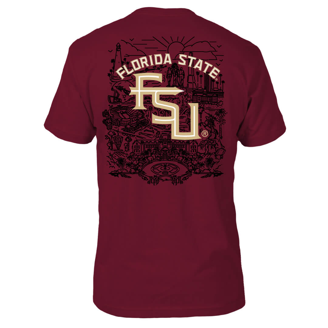 Florida State Seminoles City Lines Tee Hoodie, Sweatshirt | CoreVibeTees.com (Image 1)