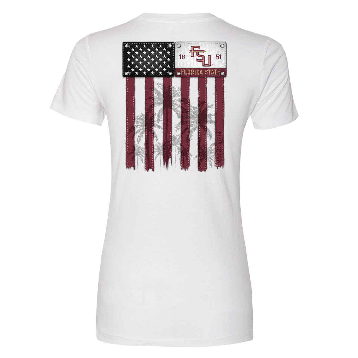 Florida State Seminoles Vintage Flag Fitted Women's Tee Hoodie, Sweatshirt | CoreVibeTees.com (Image 1)