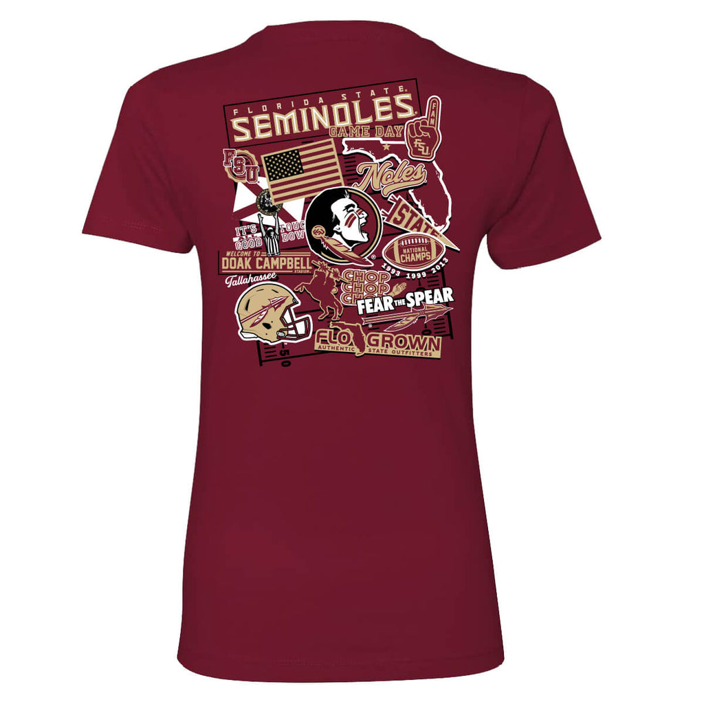 Florida State Seminoles Sticker Fitted Women's Tee Hoodie, Sweatshirt | CoreVibeTees.com (Image 1)