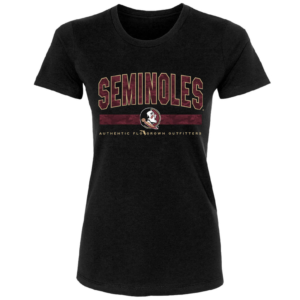 Florida State Seminoles Camo Type Women's Tee Hoodie, Sweatshirt | CoreVibeTees.com (Image 1)