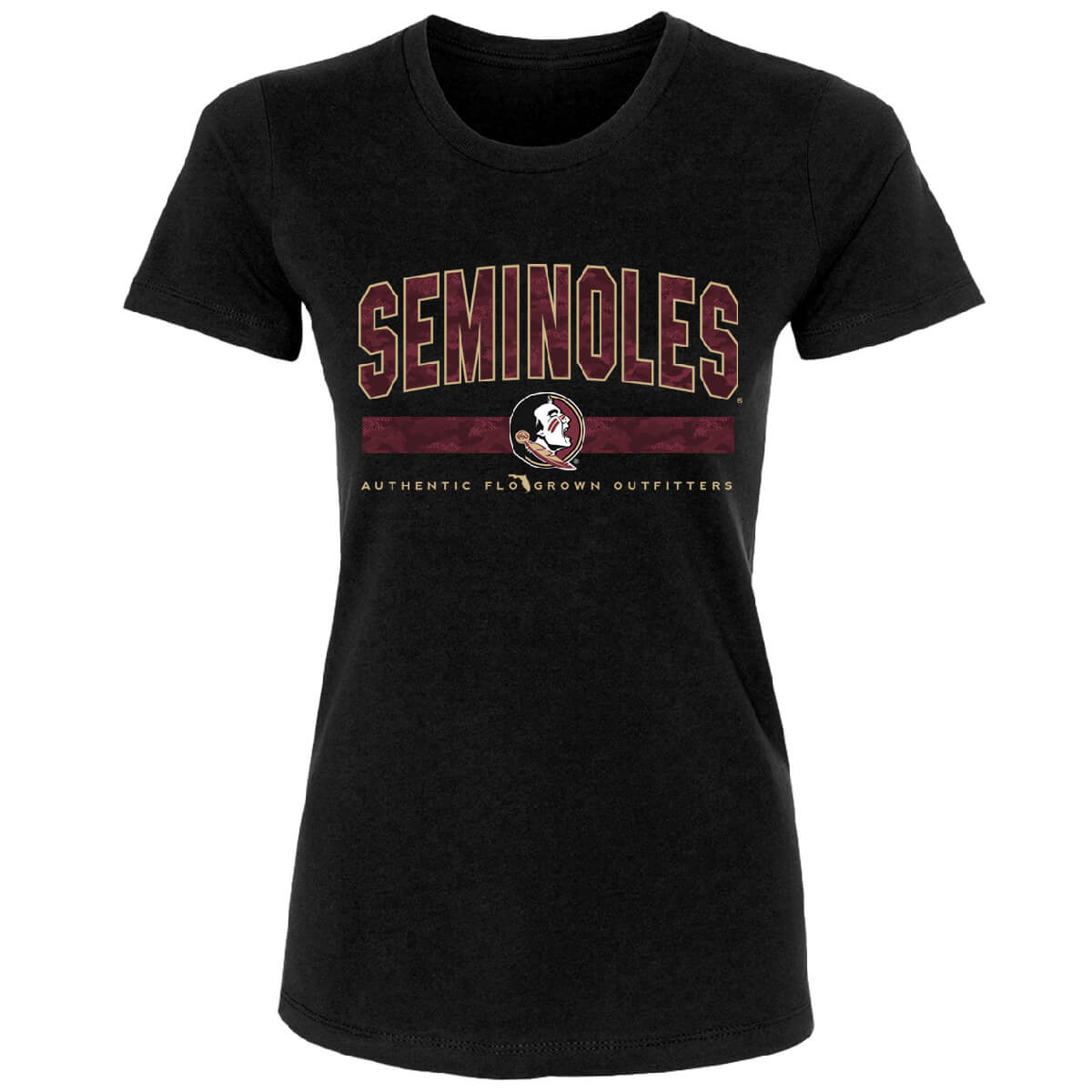 Florida State Seminoles Camo Type Women's Tee Hoodie, Sweatshirt | CoreVibeTees.com (Image 1)