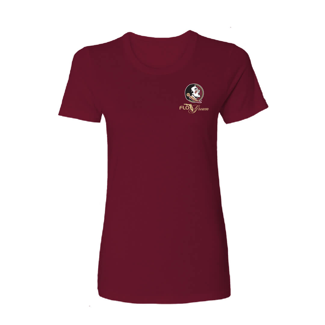 Florida State Seminoles Hibiscus Flag Fitted Women's Tee Hoodie, Sweatshirt | CoreVibeTees.com (Image 2)